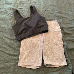 Aerie heather grey bike shorts